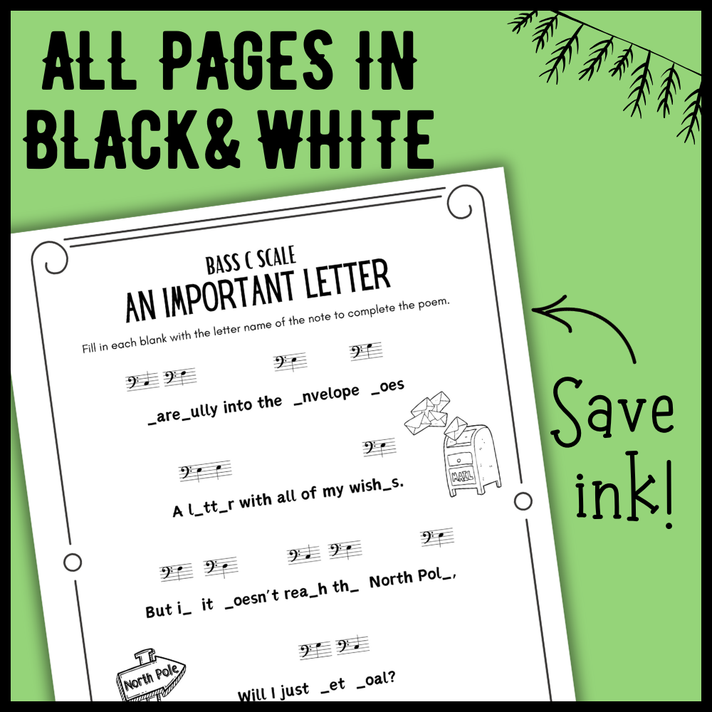 Christmas Fill-in-the-Blank Note Naming Stories