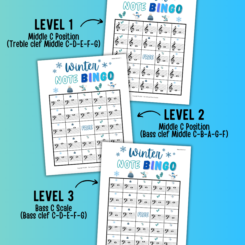 Winter Music Note Bingo