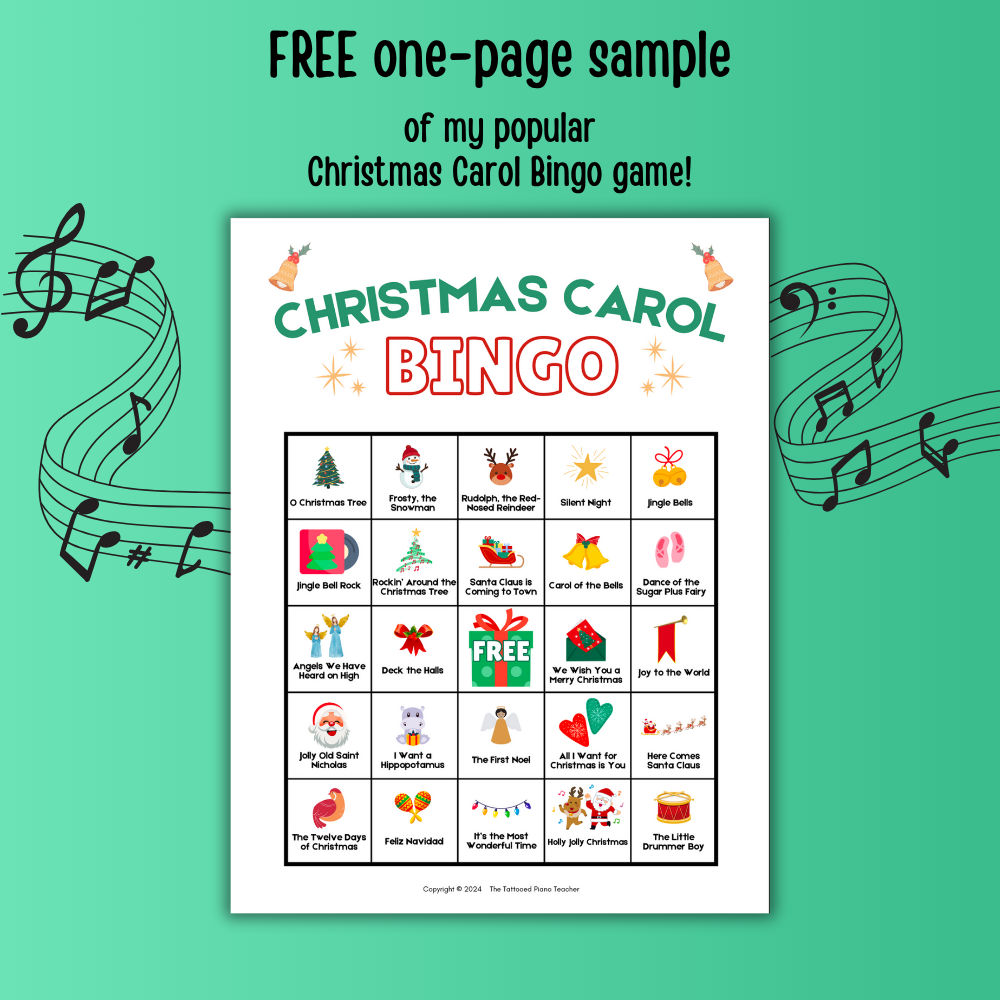 Free Christmas Carol Bingo Sample