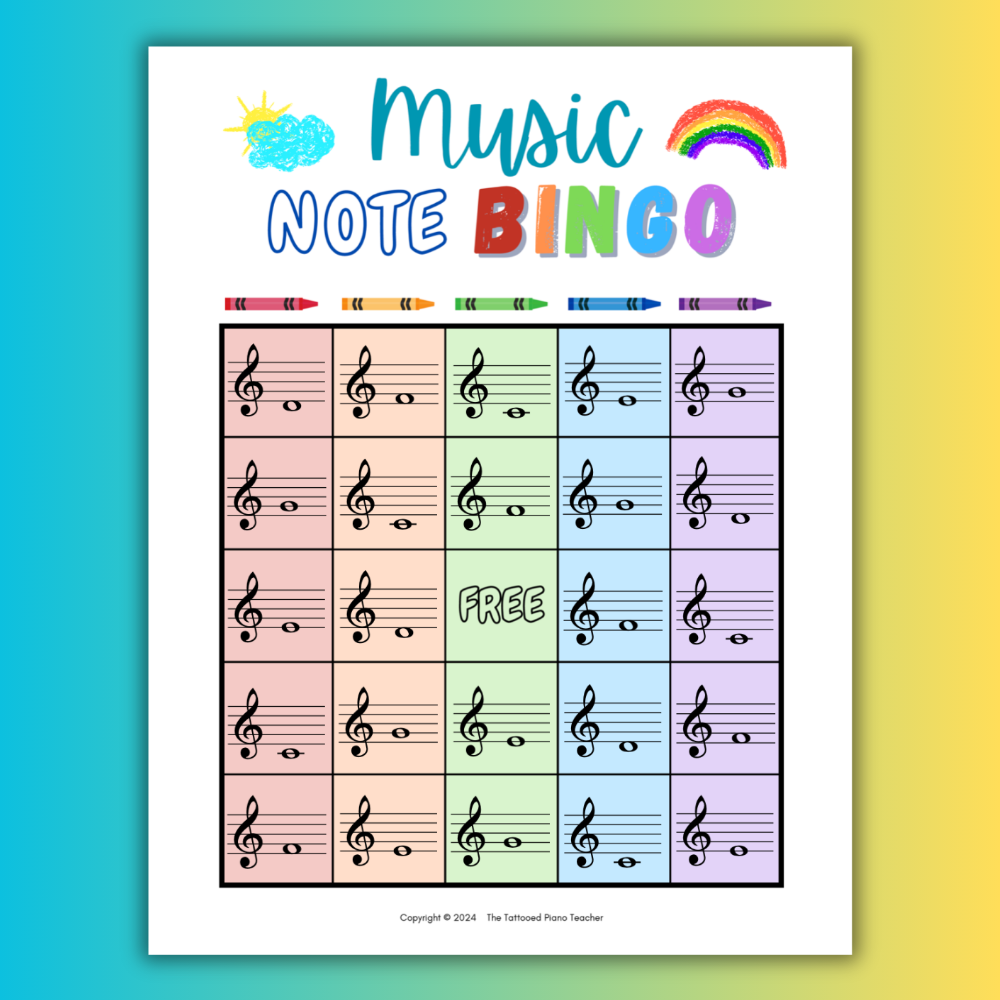 Music Note Bingo Sample Page
