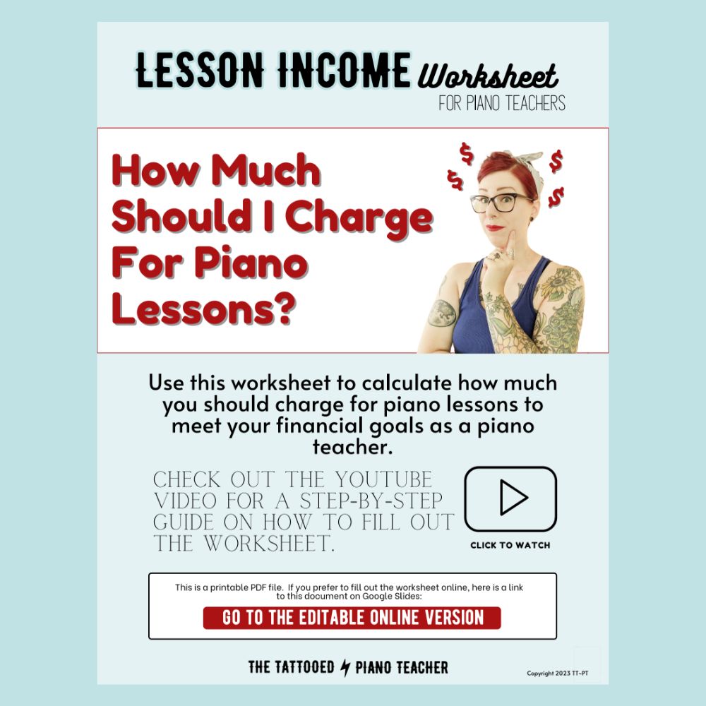 Lesson Income Worksheet