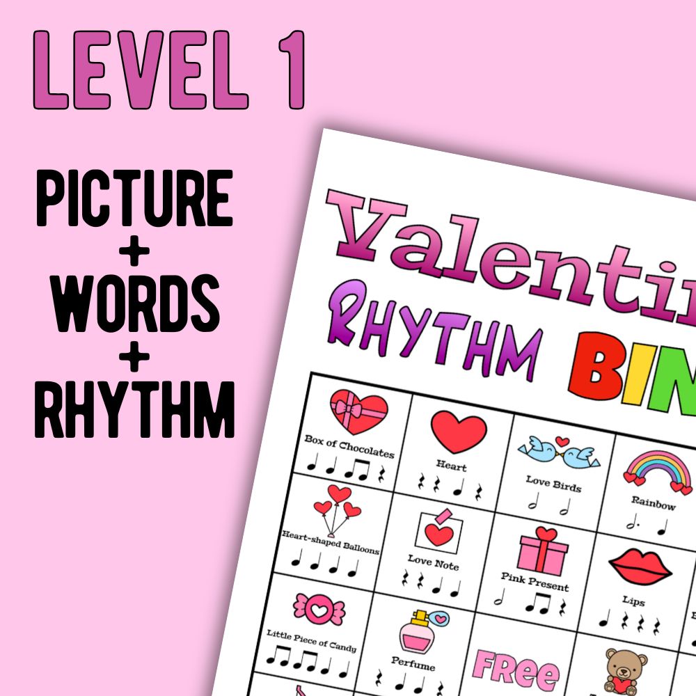 Valentine's Day Rhythm Bingo