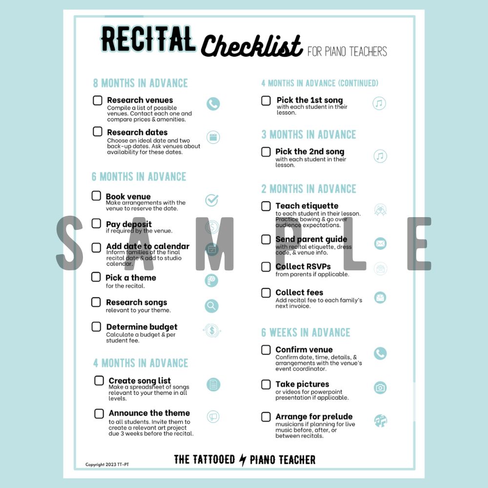 Stress-Free Recital Checklist