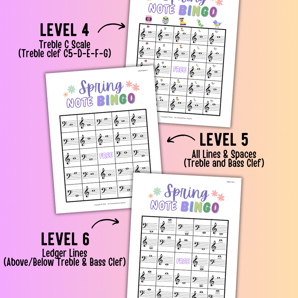 Spring Music Note Bingo