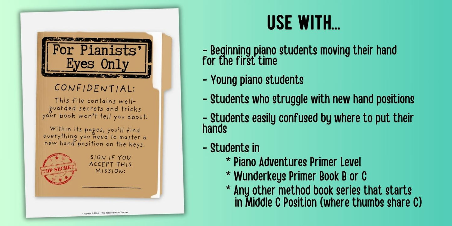 New Hand Position Game + Worksheets