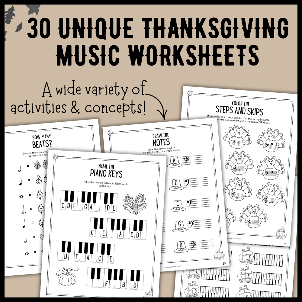 Thanksgiving Music Activity Bundle