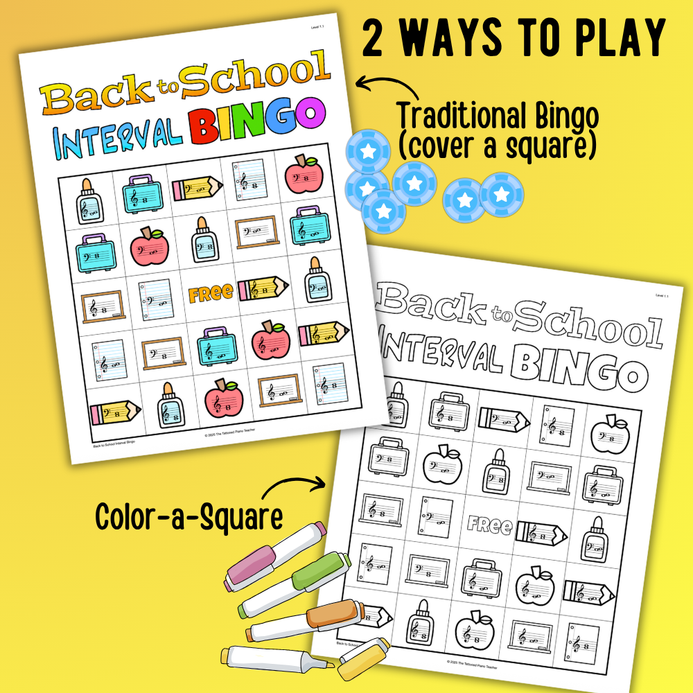 Back to School Interval Bingo