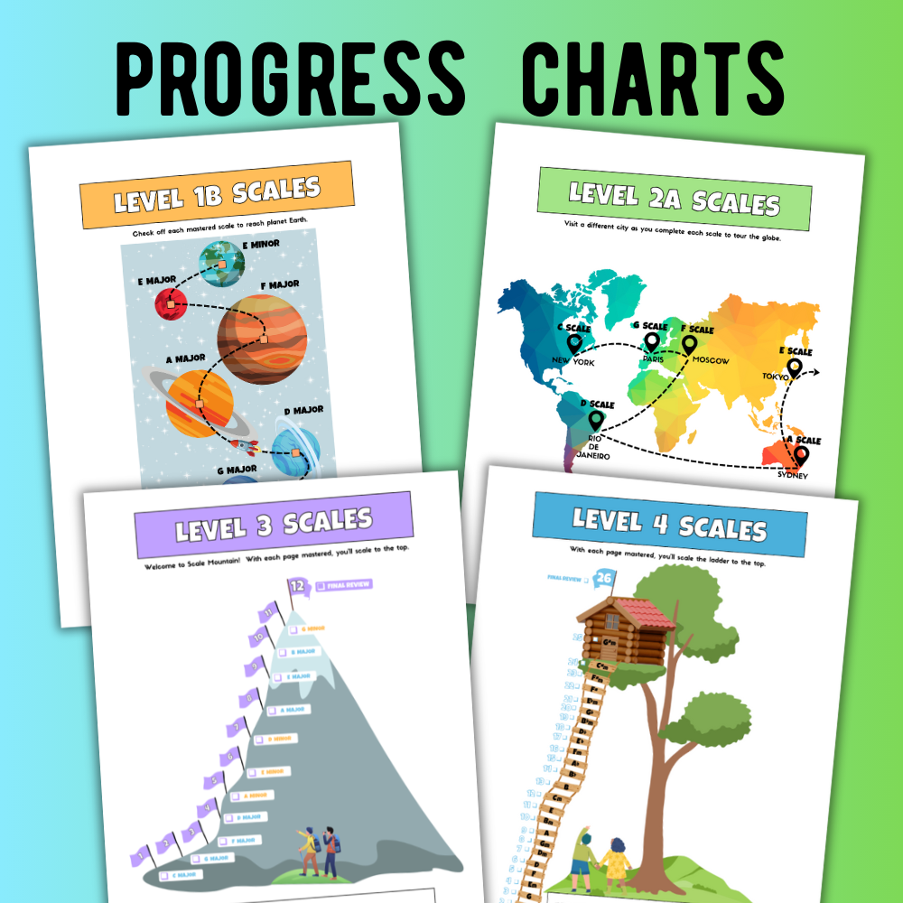 Scales + Warm-ups Level 1-4 Bundle