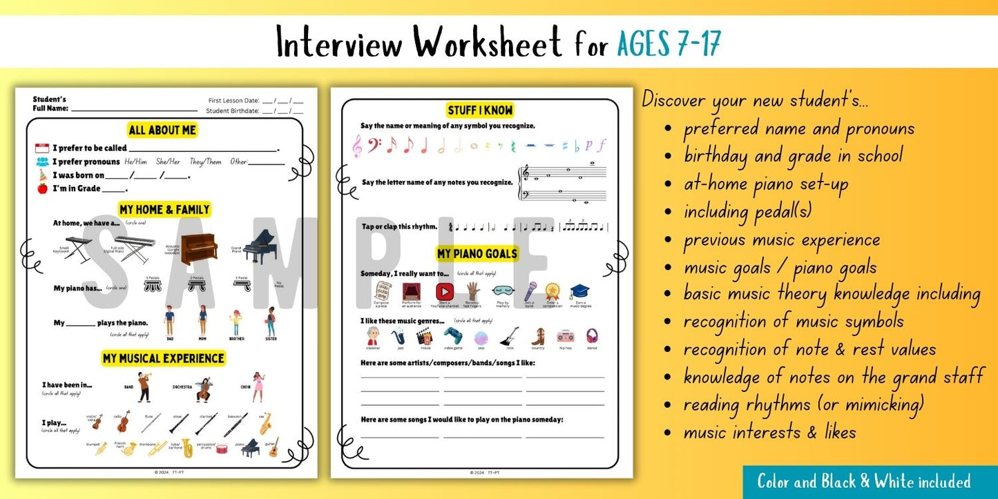 First Piano Lesson Interview