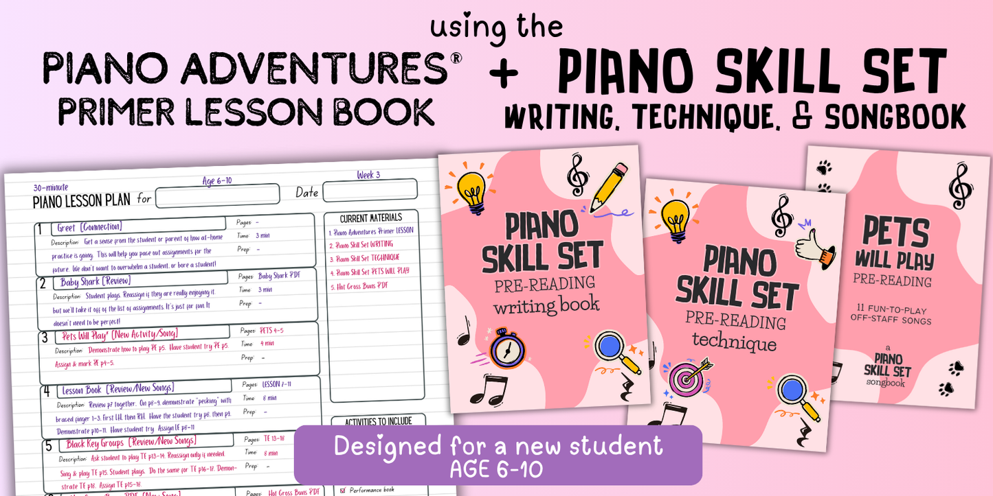 Faber Piano Adventures® + Piano Skill Set Lesson Plans