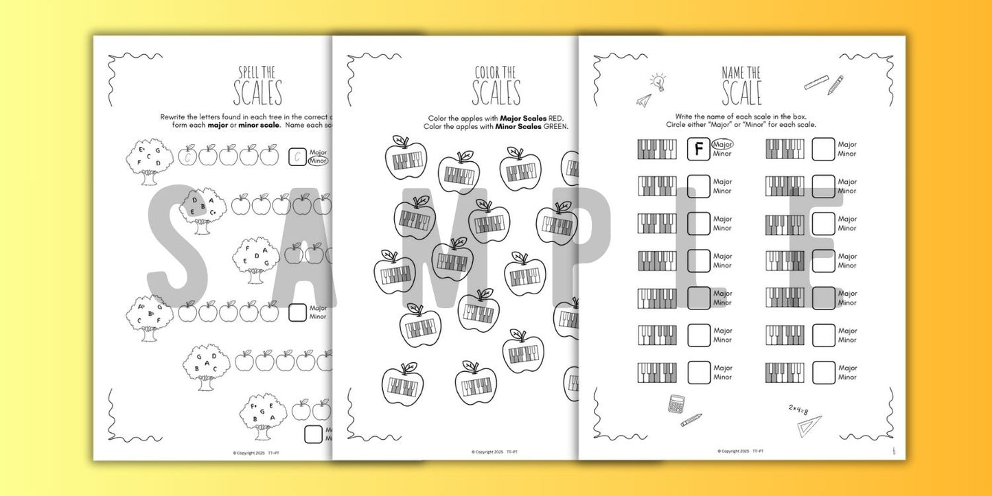 Back to School SCALES Worksheets
