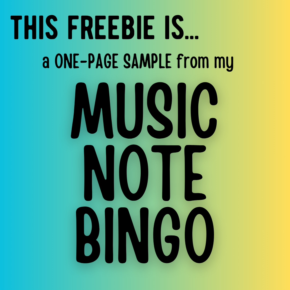 Music Note Bingo Sample Page
