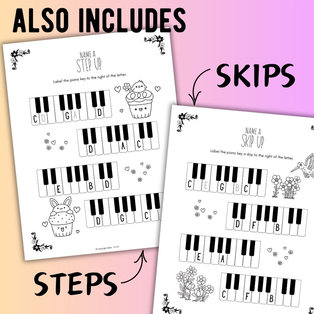 Spring Piano KEYS Music Worksheets