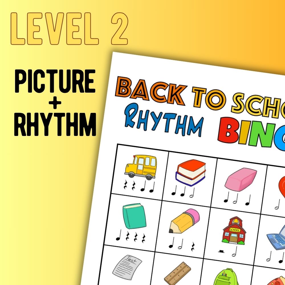 Back to School Rhythm Bingo