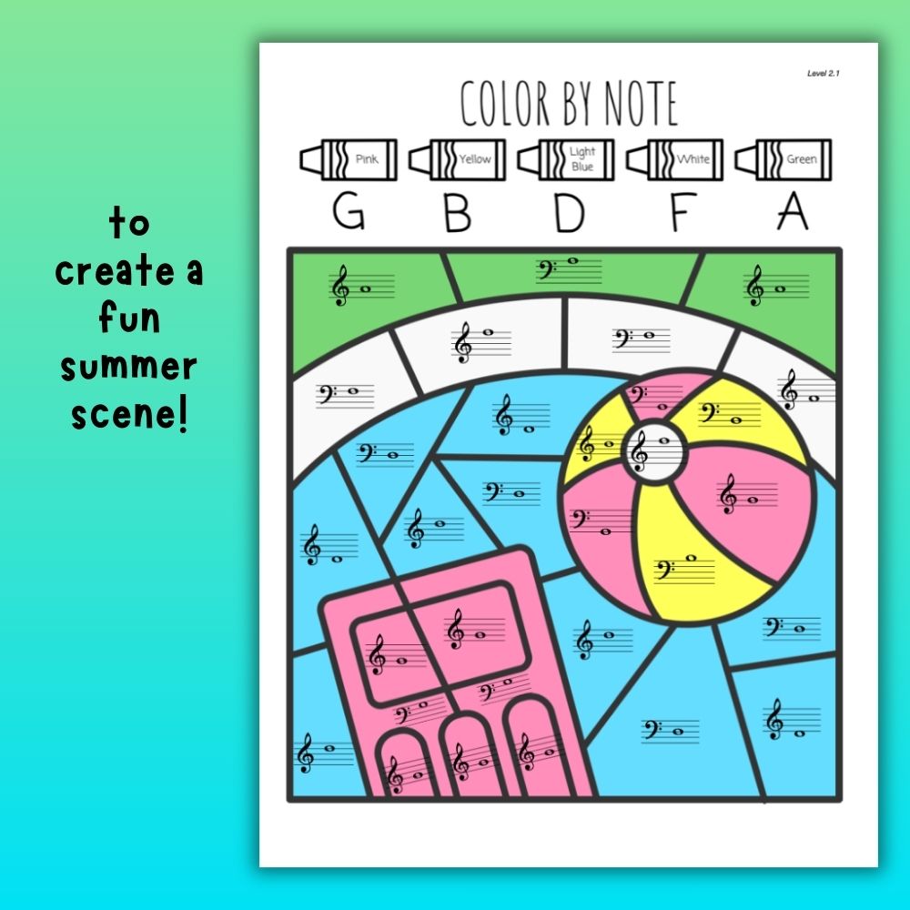 Summer Music Coloring Page