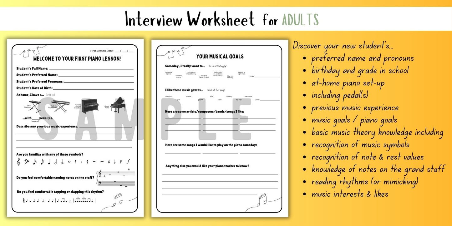 First Piano Lesson Interview