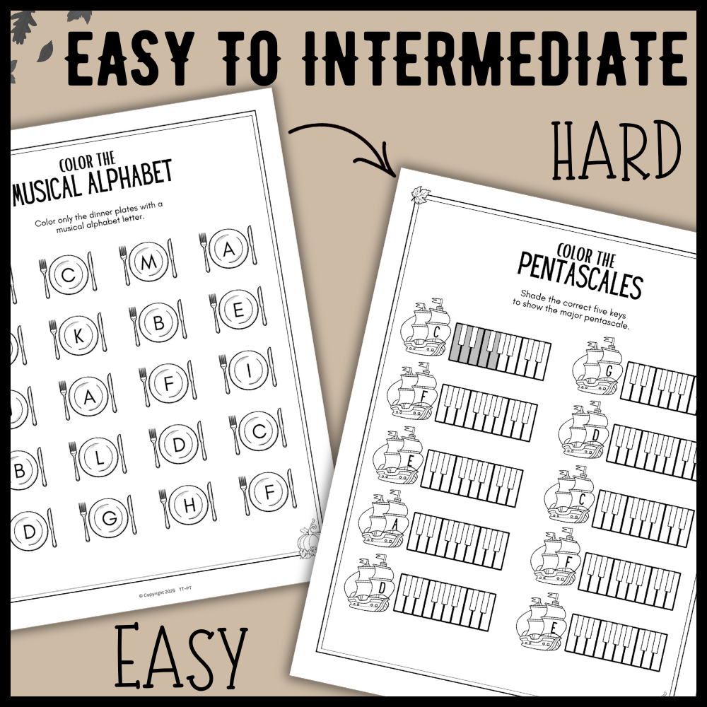 Thanksgiving Music Worksheets
