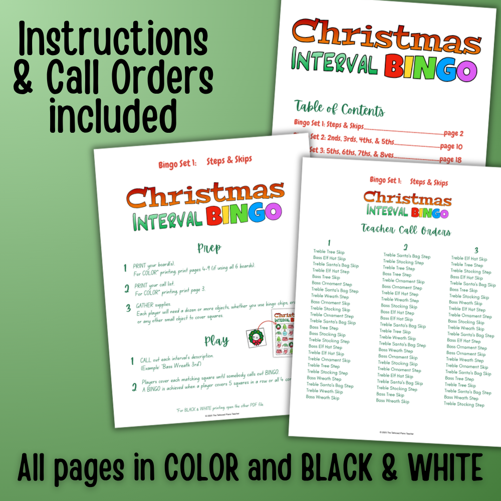 Christmas Music Interval Bingo