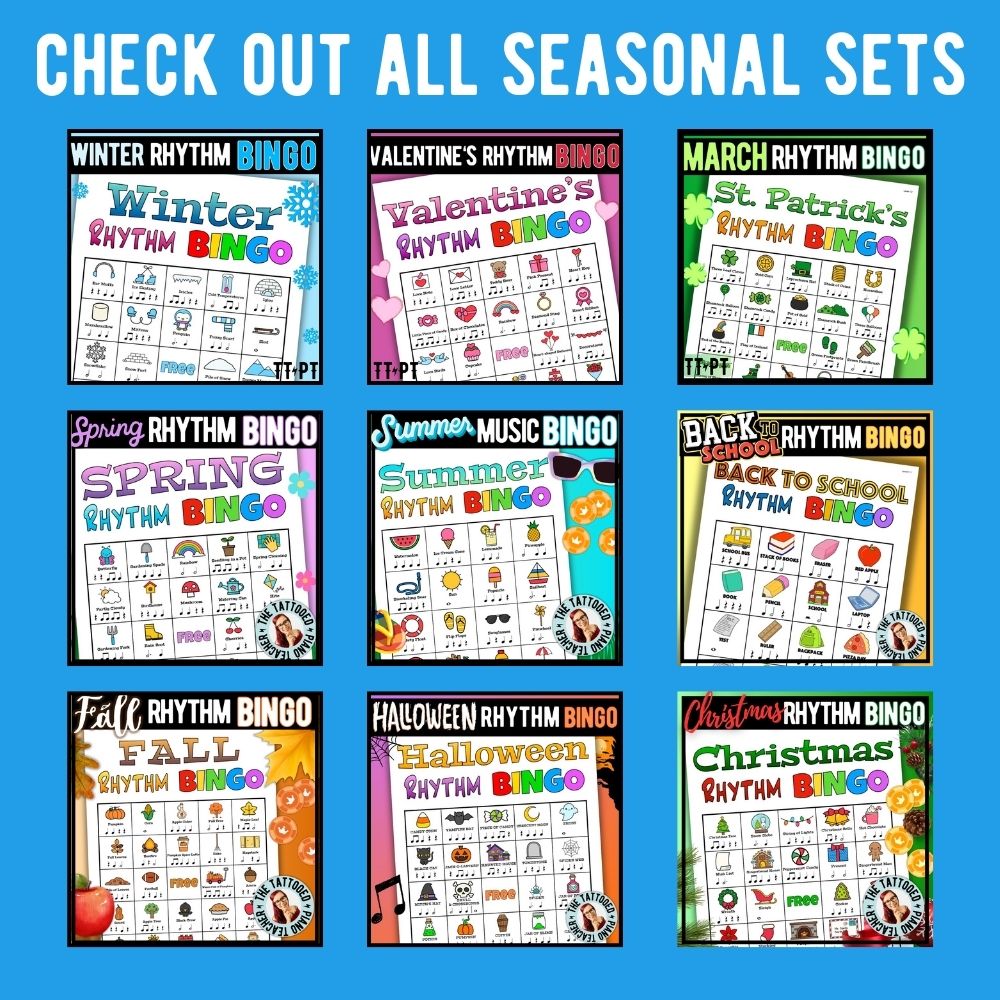 Free Back to School Rhythm Bingo Sample