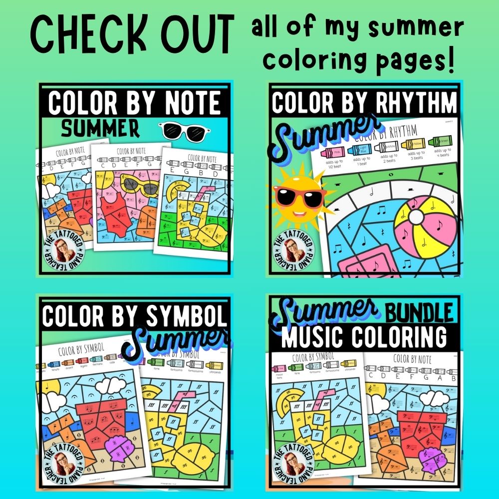 Summer Music Coloring Page