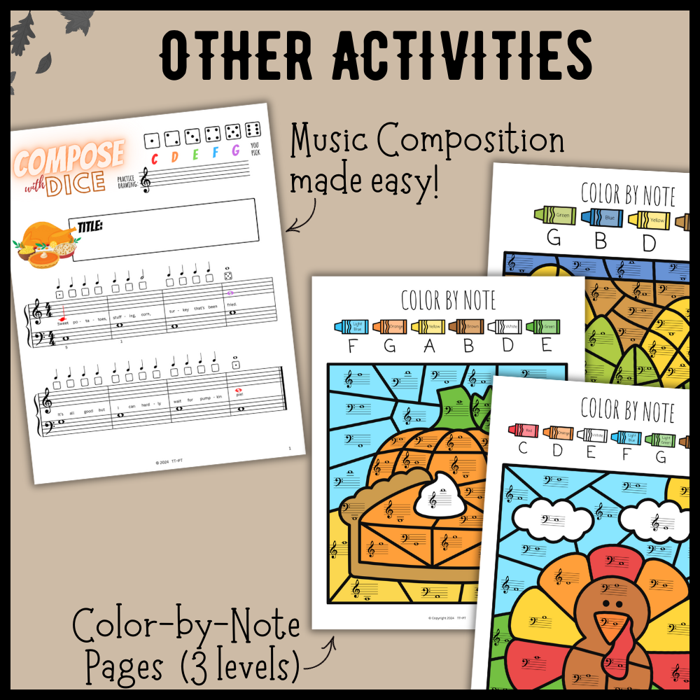 Thanksgiving Music Activity Bundle
