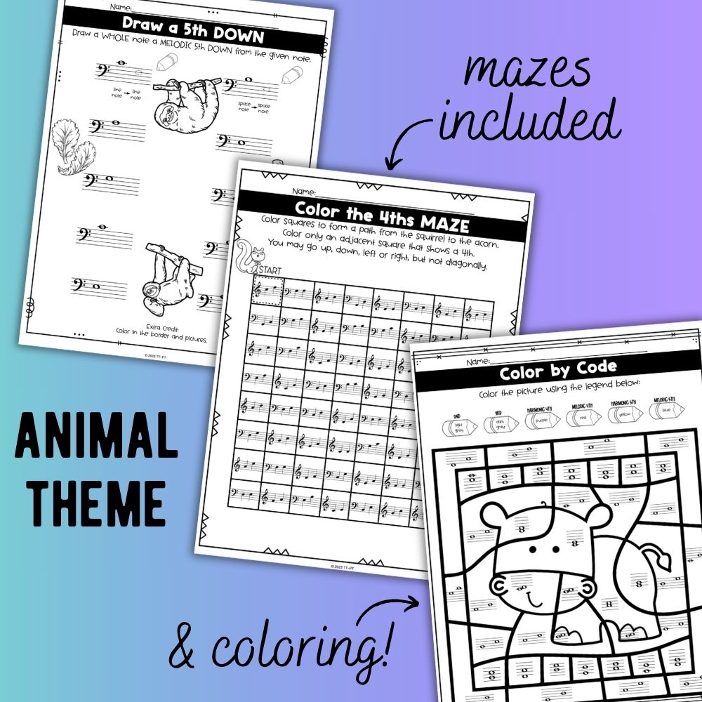 4ths & 5ths Interval Worksheets