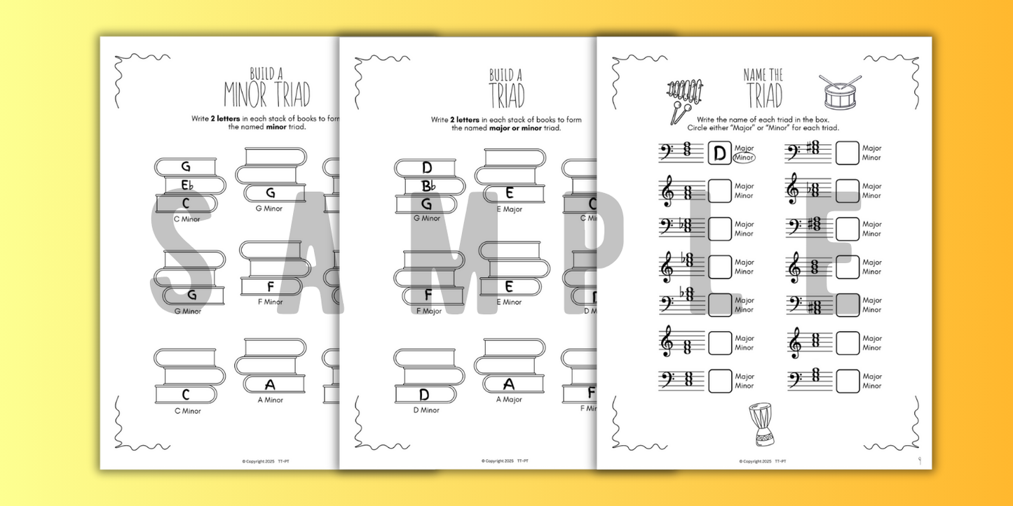 Back to School TRIADS Worksheets