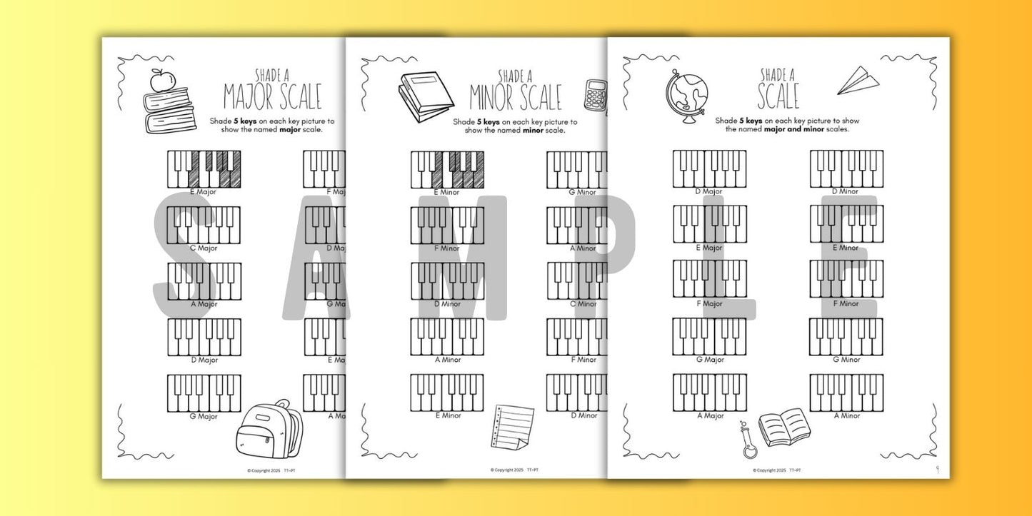 Back to School SCALES Worksheets