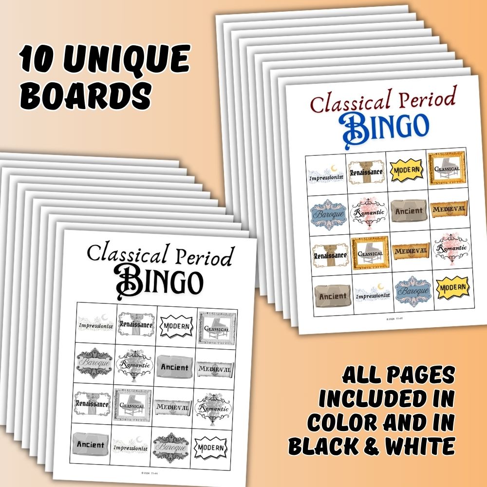 Classical Period Bingo
