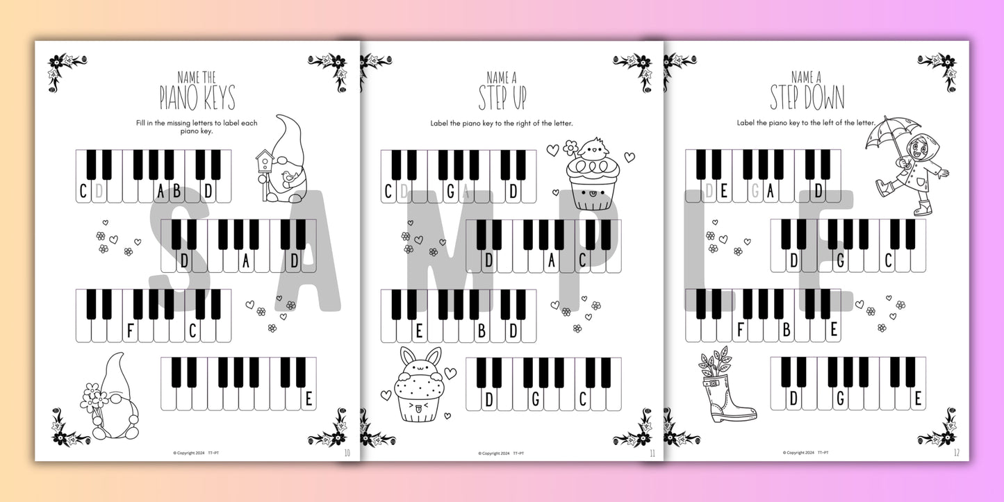 Spring Piano KEYS Music Worksheets
