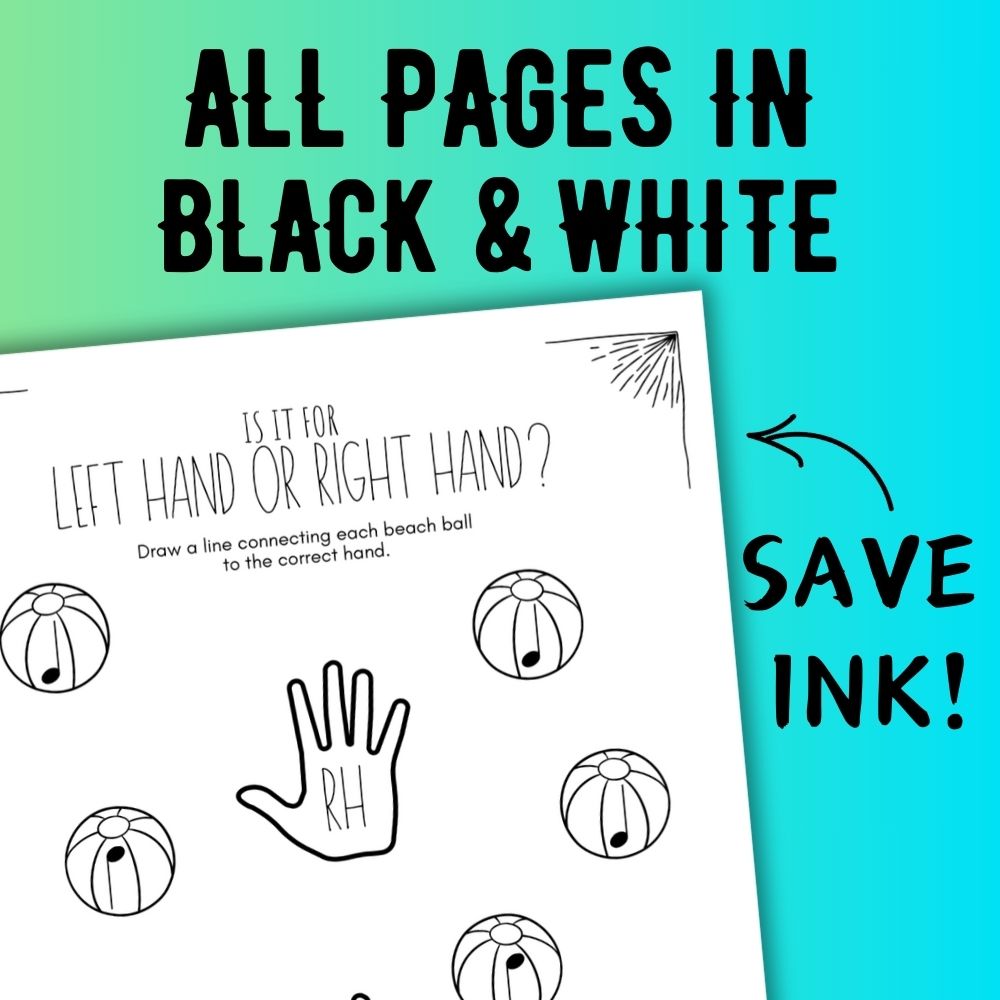 Summer FINGER NUMBERS Music Worksheets