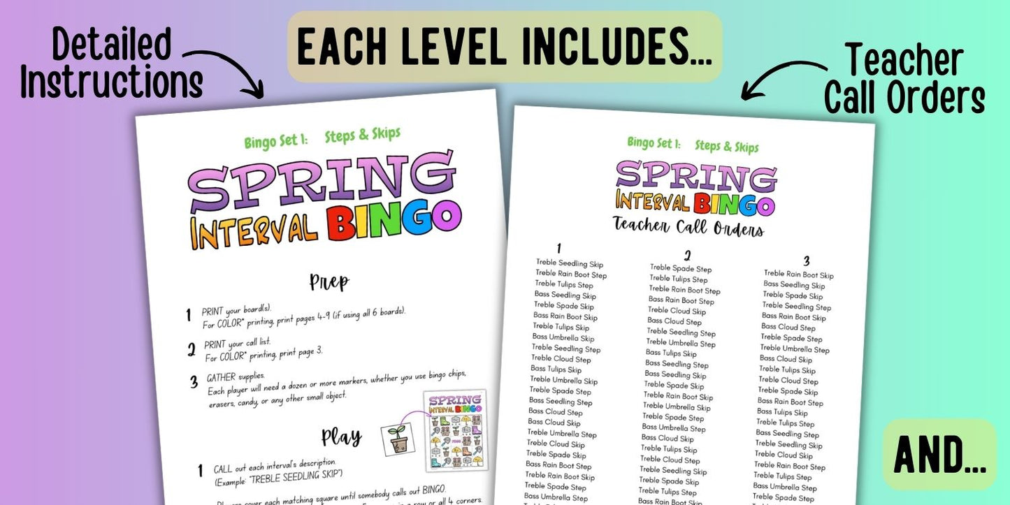 Spring Interval Bingo