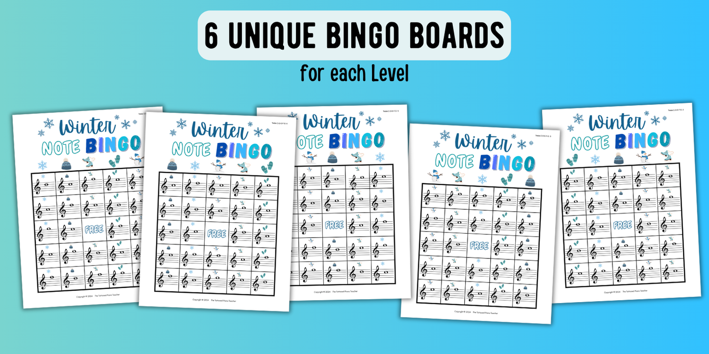 Winter Music Note Bingo