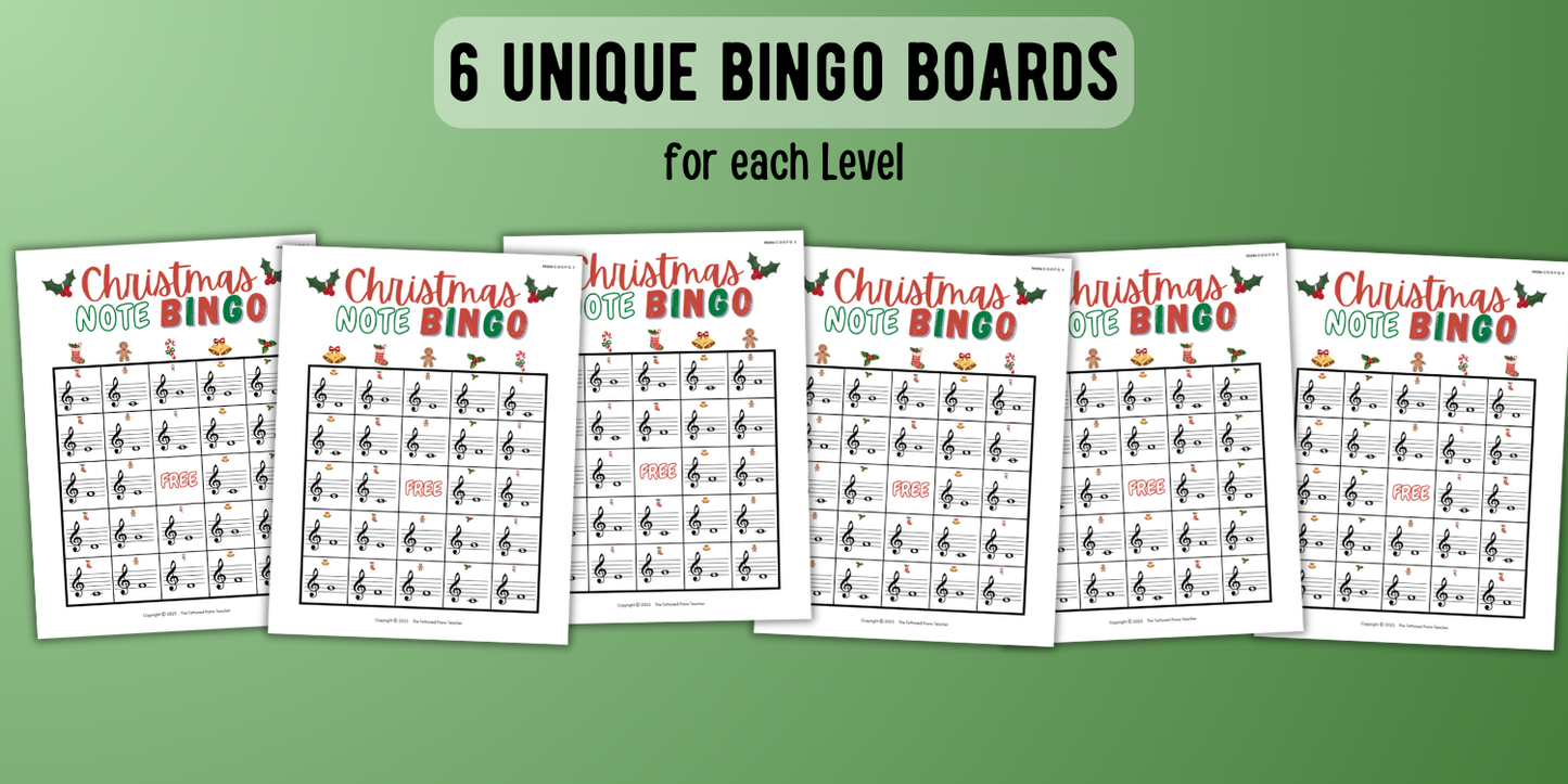 Christmas Music Note Bingo
