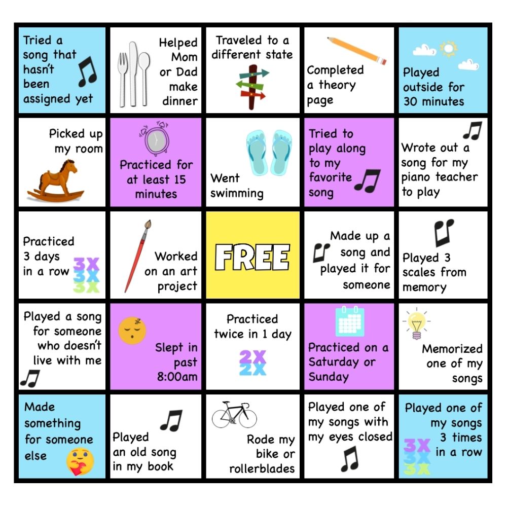 Summer Break Bingo