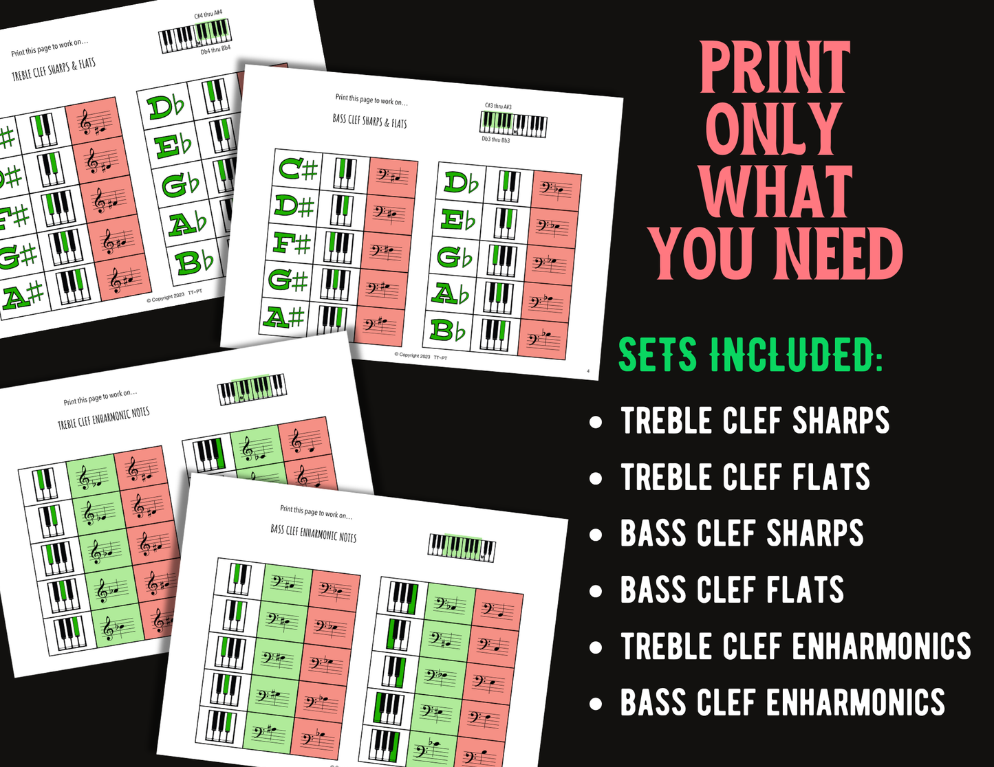 Christmas Train Puzzles Set 4: Sharps & Flats