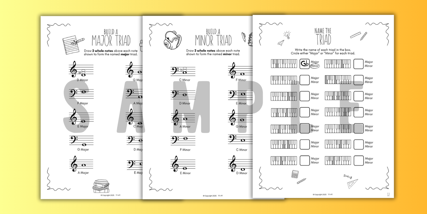 Back to School TRIADS Worksheets