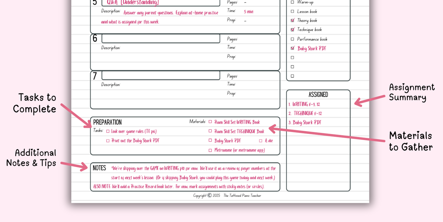 Piano Skill Set Lesson Plans