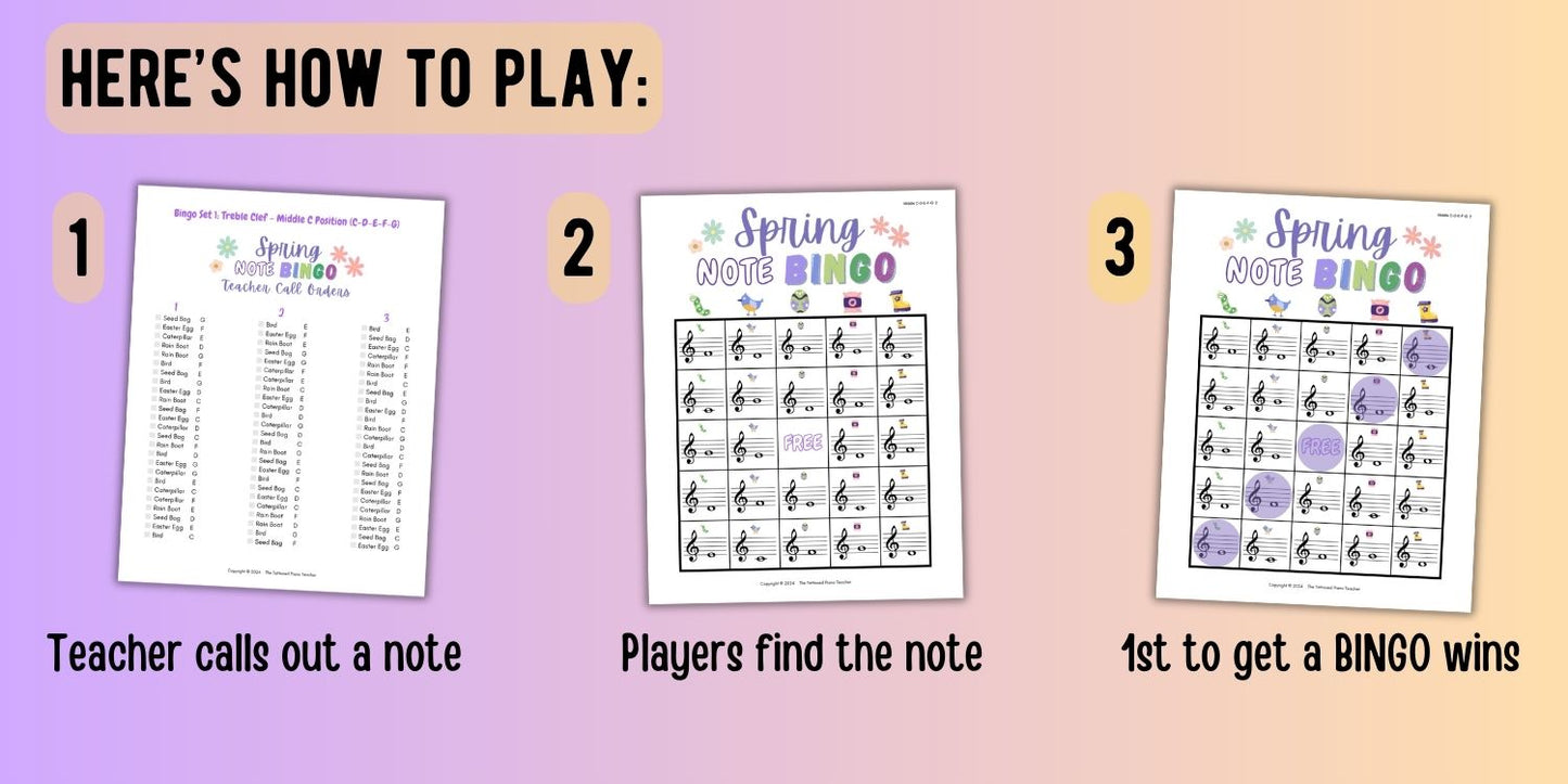Spring Music Note Bingo