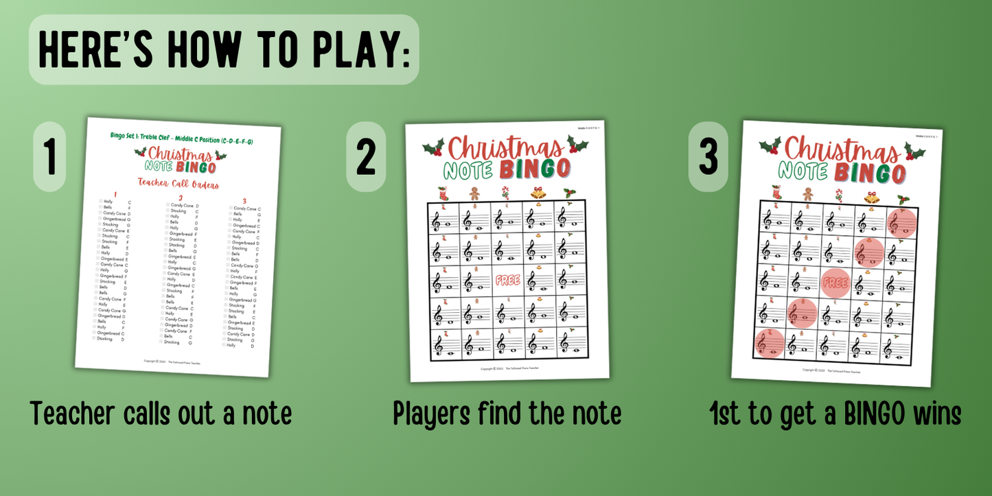 Christmas Music Note Bingo