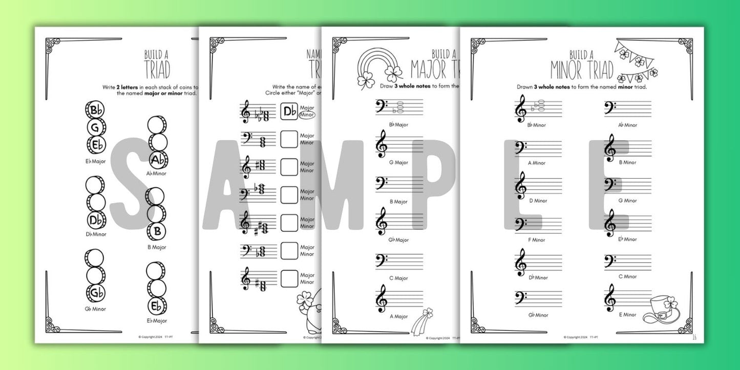 St. Patrick's Day TRIADS Music Worksheets