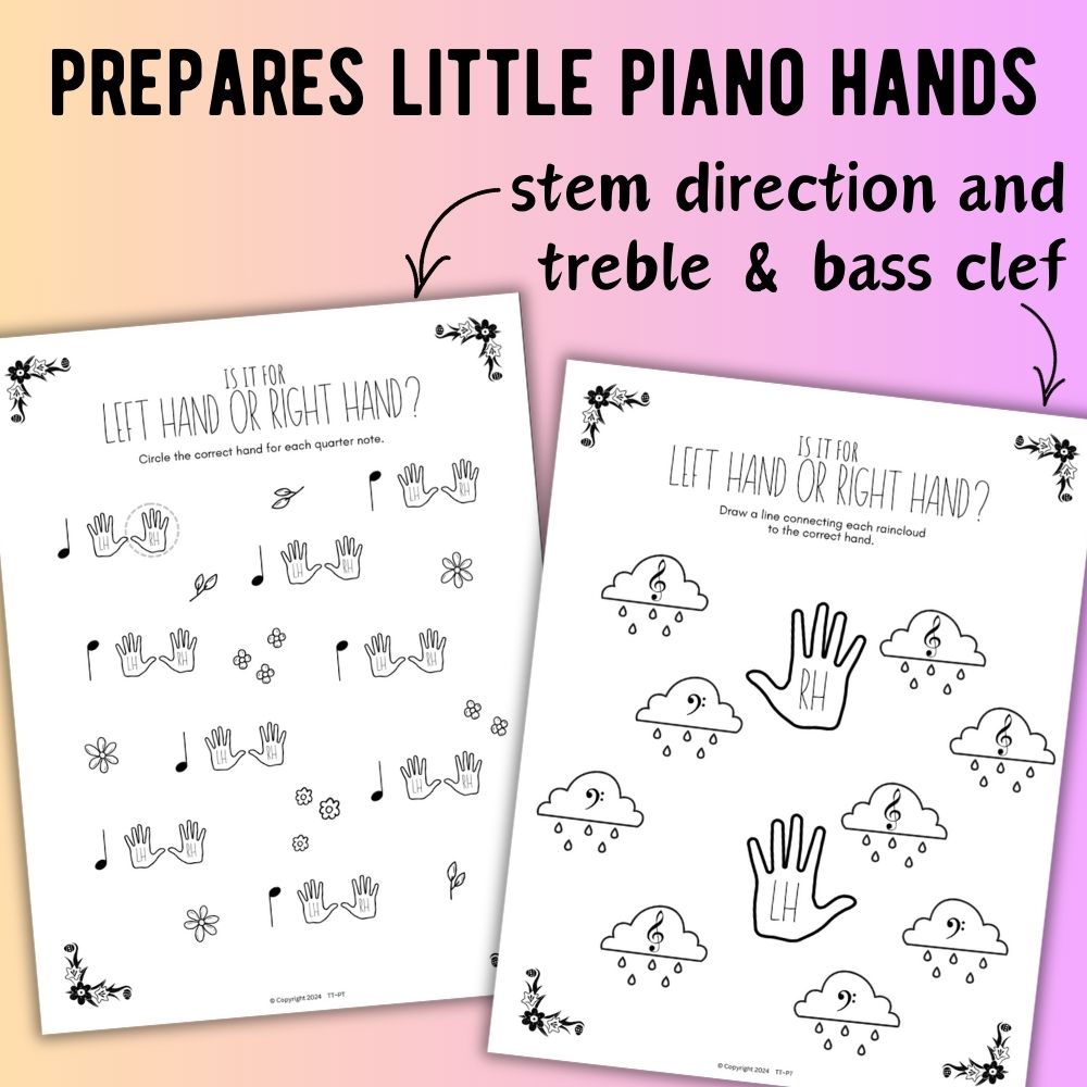 Spring FINGER NUMBERS Music Worksheets