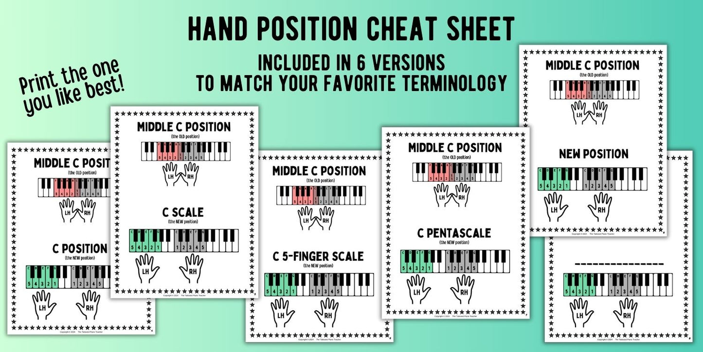 New Hand Position Game + Worksheets