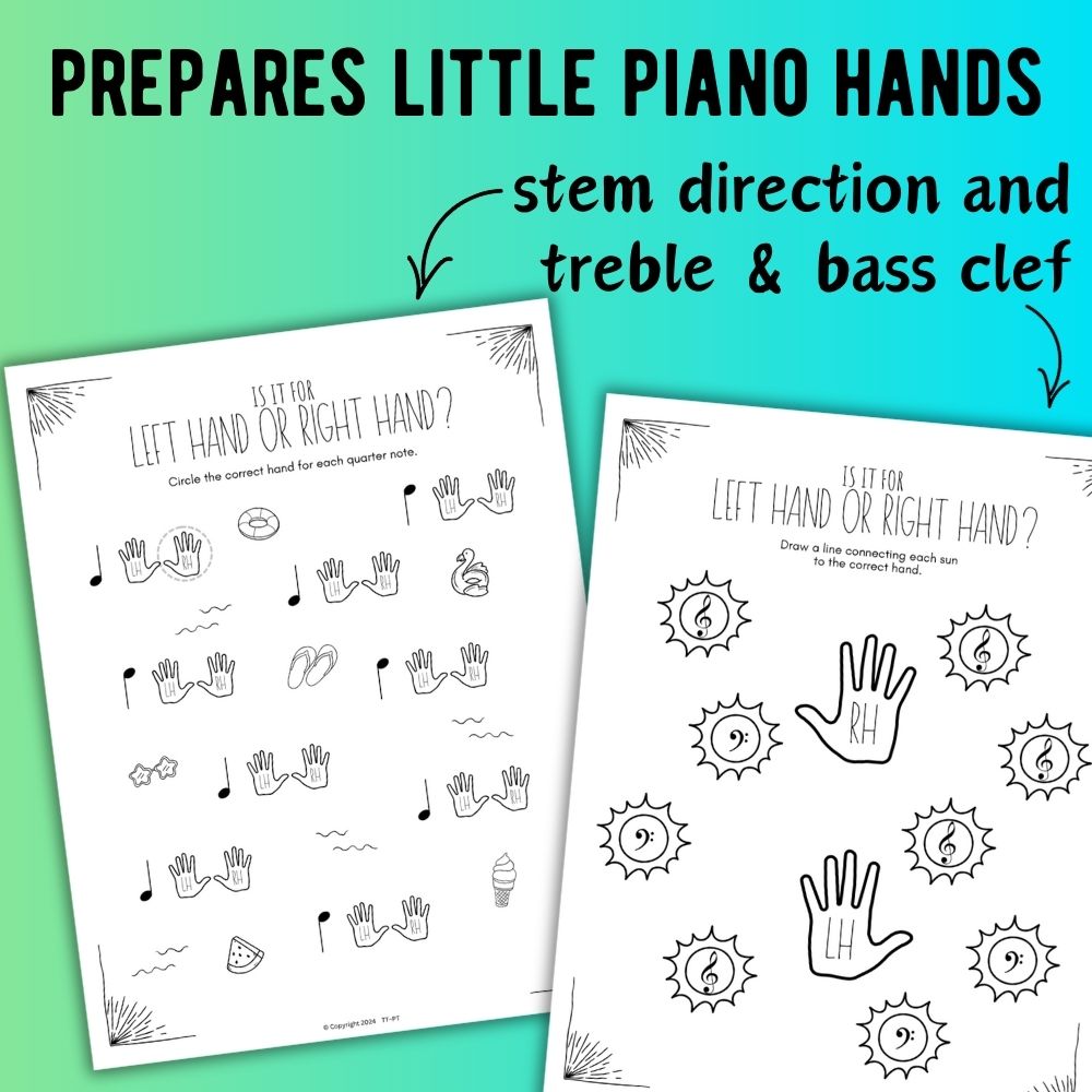 Summer FINGER NUMBERS Music Worksheets