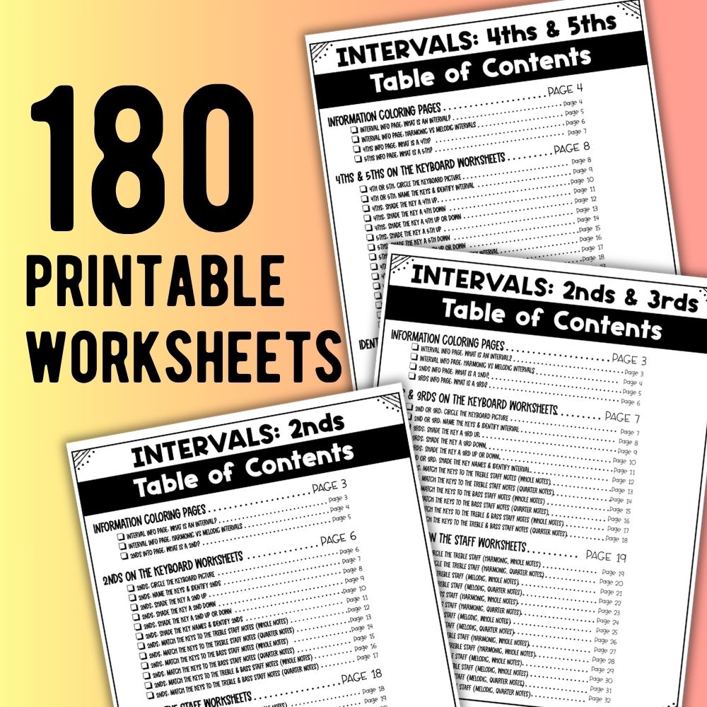 Interval Worksheet Bundle