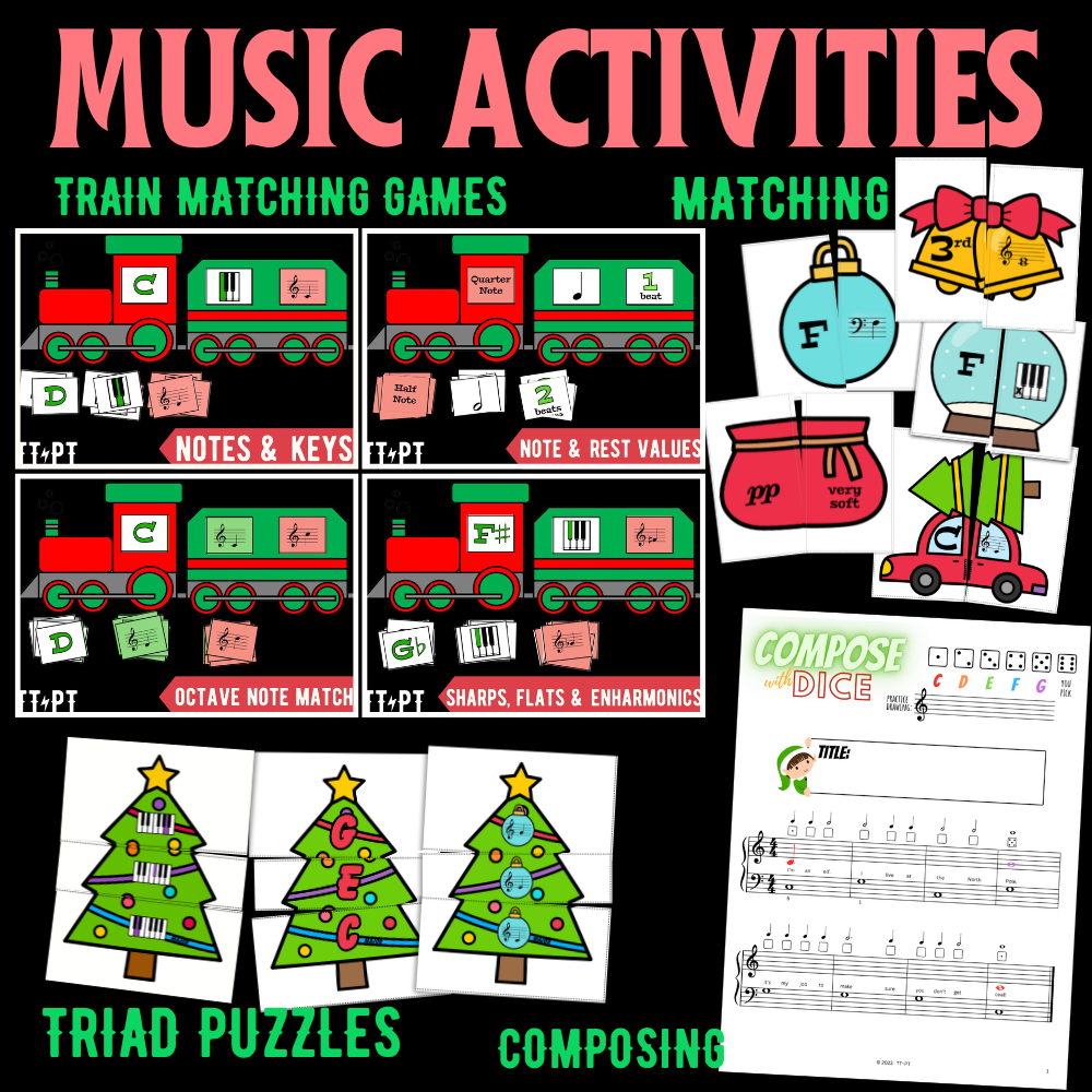 Christmas BIG Bundle: Music Games + Worksheets