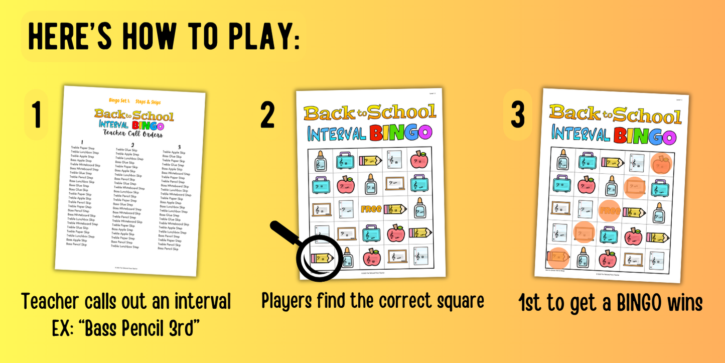 Back to School Interval Bingo