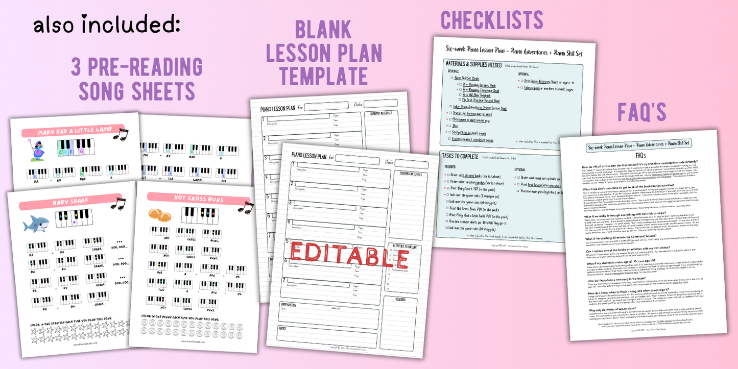 Faber Piano Adventures® + Piano Skill Set Lesson Plans