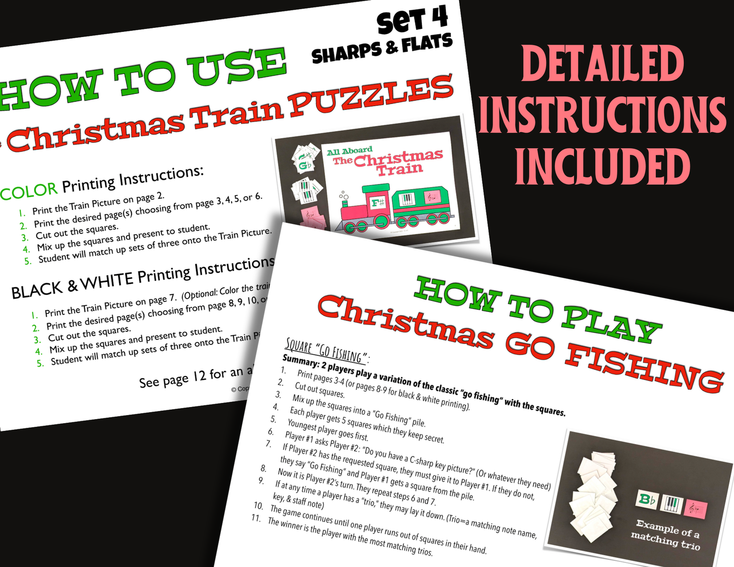 Christmas Train Puzzles Set 4: Sharps & Flats