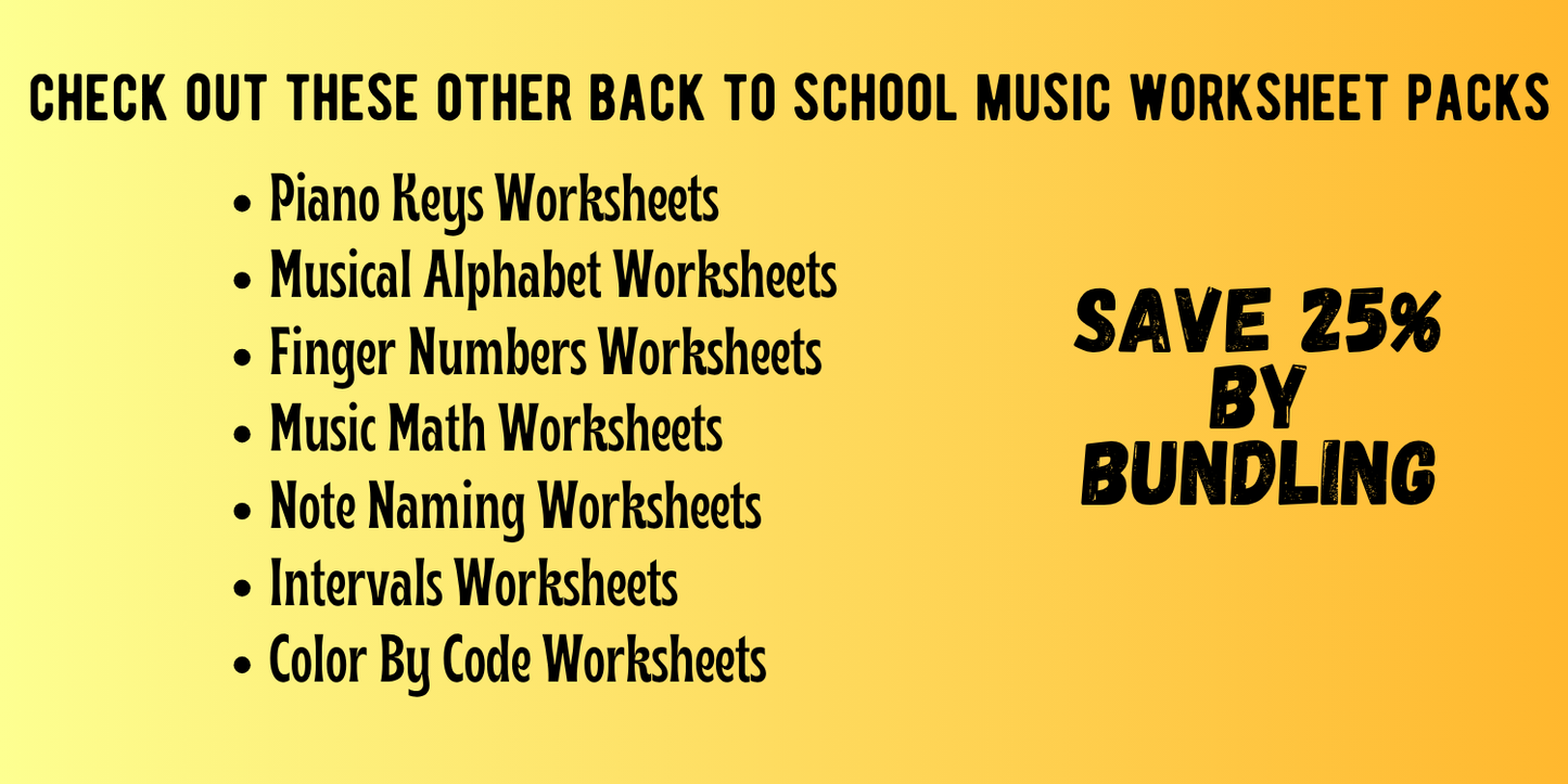 Back to School TRIADS Worksheets